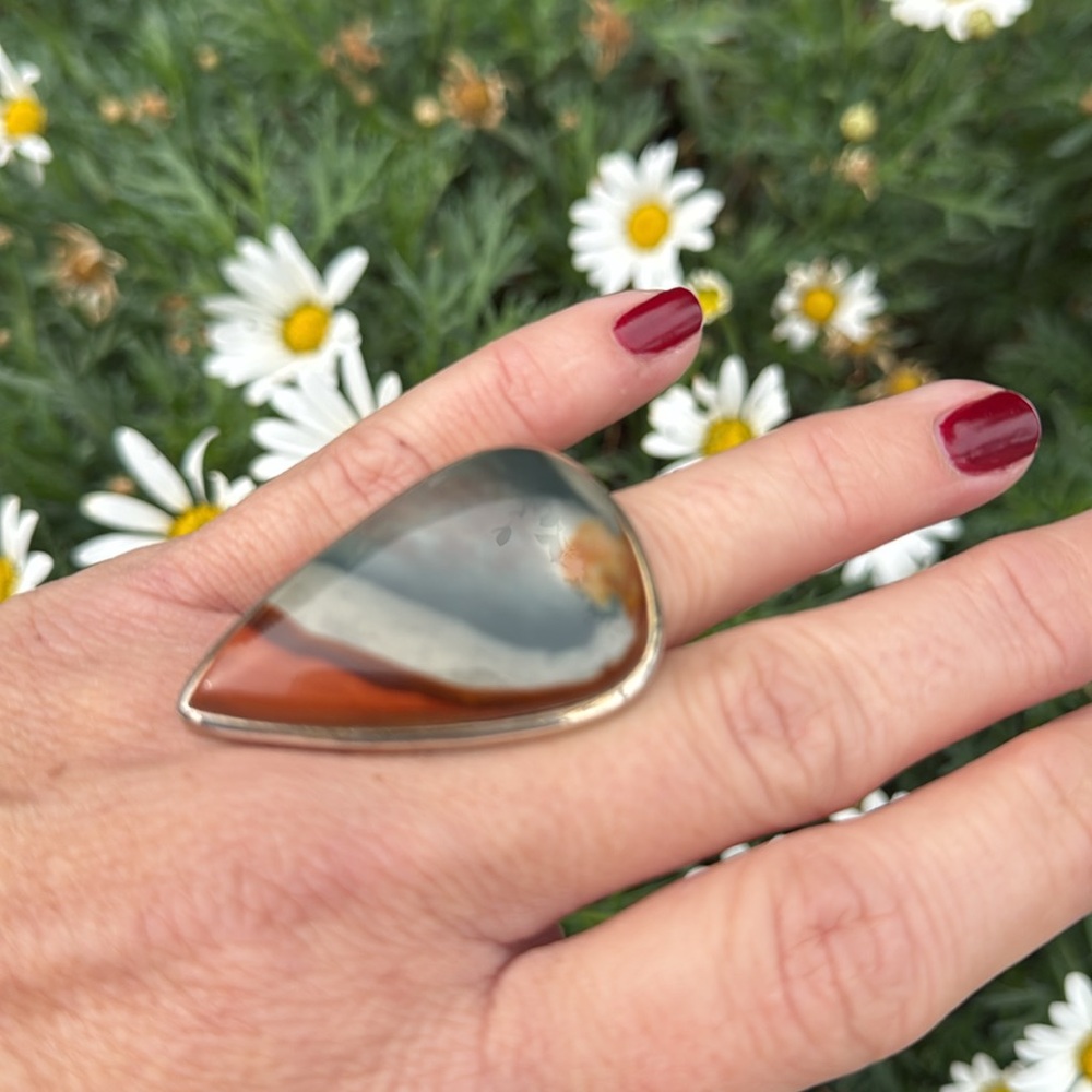 Ooac Polychrome Jasper Gemstone Statement Ring Ra… - image 8